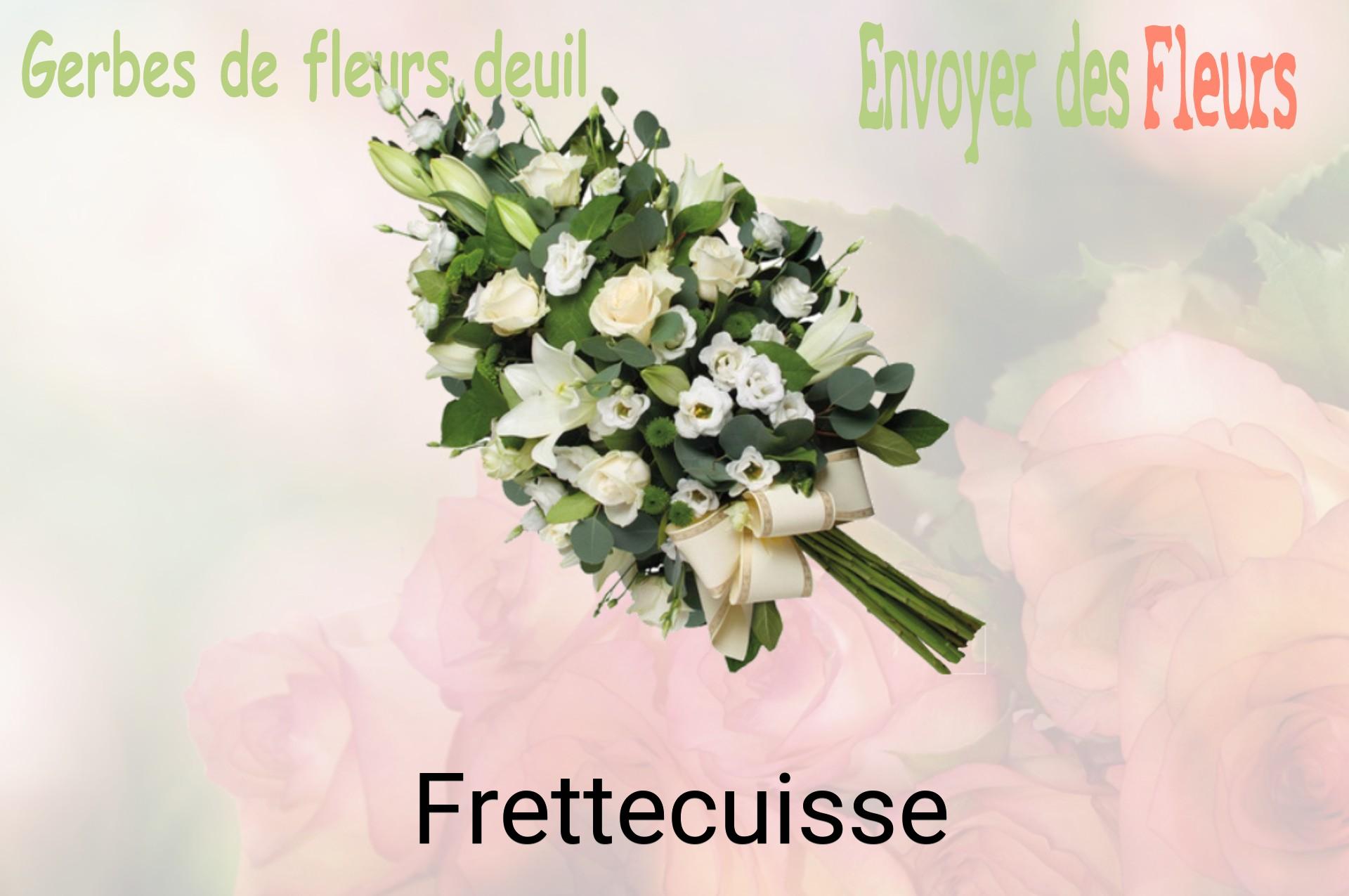 Gerbe de fleurs de deuil livrée à Frettecuisse
